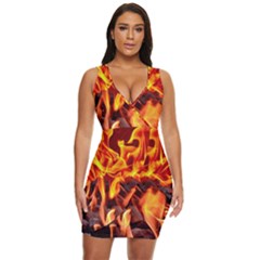 Fire-burn-charcoal-flame-heat-hot Draped Bodycon Dress by Sapixe