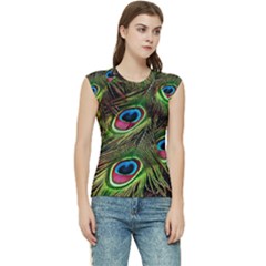 Peacock-feathers-plumage-pattern Women s Raglan Cap Sleeve Tee