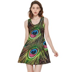 Peacock-feathers-plumage-pattern Inside Out Reversible Sleeveless Dress