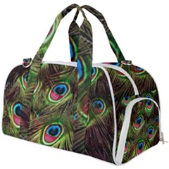 Peacock-feathers-plumage-pattern Burner Gym Duffel Bag by Sapixe