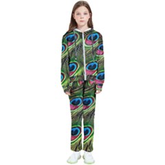 Peacock-feathers-plumage-pattern Kids  Tracksuit