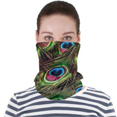 Peacock-feathers-plumage-pattern Face Seamless Bandana (adult)