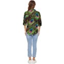 Peacock-feathers-plumage-pattern Women s Quarter Sleeve Pocket Shirt View4