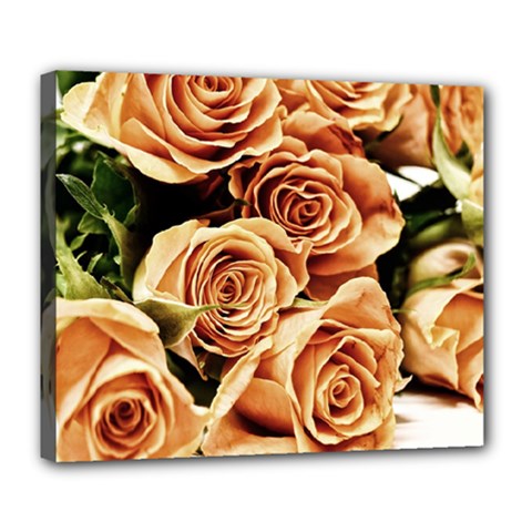 Roses-flowers-bouquet-rose-bloom Deluxe Canvas 24  X 20  (stretched) by Sapixe