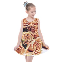 Roses-flowers-bouquet-rose-bloom Kids  Summer Dress by Sapixe