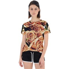 Roses-flowers-bouquet-rose-bloom Open Back Sport Tee by Sapixe