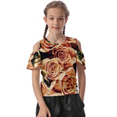 Roses-flowers-bouquet-rose-bloom Kids  Butterfly Cutout Tee