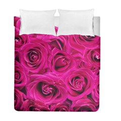 Pink-flowers-roses-background Duvet Cover Double Side (full/ Double Size) by Sapixe