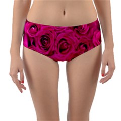 Pink-flowers-roses-background Reversible Mid-waist Bikini Bottoms by Sapixe