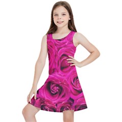 Pink-flowers-roses-background Kids  Lightweight Sleeveless Dress