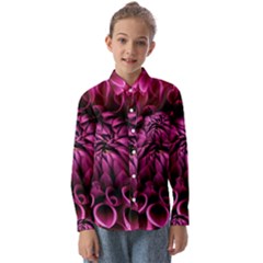 Dahlia-flower-purple-dahlia-petals Kids  Long Sleeve Shirt