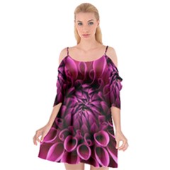 Dahlia-flower-purple-dahlia-petals Cutout Spaghetti Strap Chiffon Dress by Sapixe