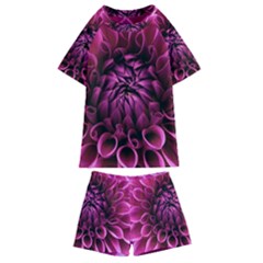 Dahlia-flower-purple-dahlia-petals Kids  Swim Tee And Shorts Set by Sapixe