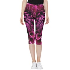 Dahlia-flower-purple-dahlia-petals Inside Out Lightweight Velour Capri Leggings 