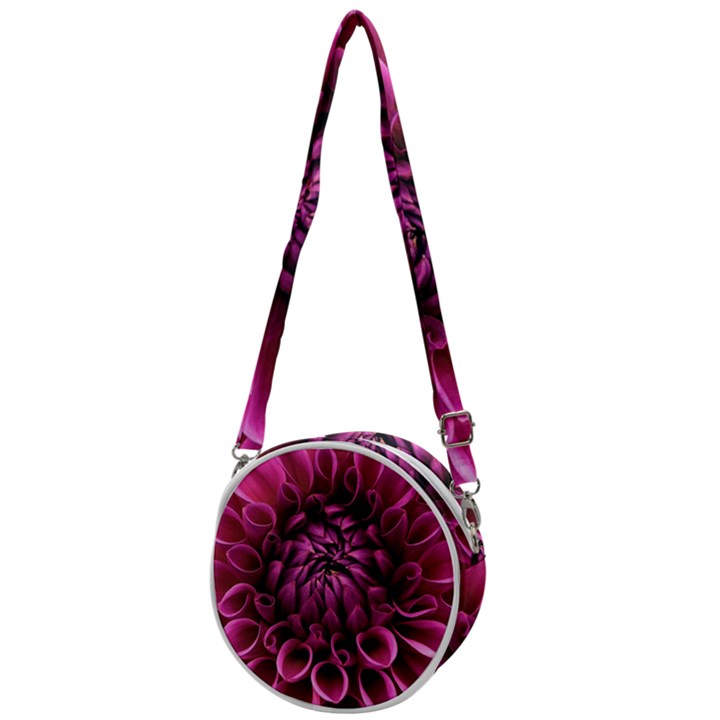 Dahlia-flower-purple-dahlia-petals Crossbody Circle Bag