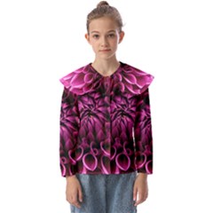 Dahlia-flower-purple-dahlia-petals Kids  Peter Pan Collar Blouse by Sapixe