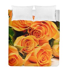 Roses-flowers-orange-roses Duvet Cover Double Side (full/ Double Size) by Sapixe