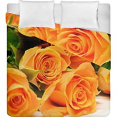 Roses-flowers-orange-roses Duvet Cover Double Side (king Size) by Sapixe