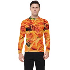 Roses-flowers-orange-roses Men s Long Sleeve Rash Guard