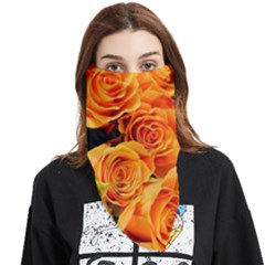 Roses-flowers-orange-roses Face Covering Bandana (triangle) by Sapixe