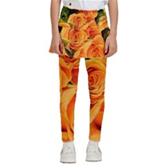 Roses-flowers-orange-roses Kids  Skirted Pants