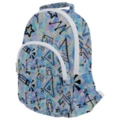 Science-education-doodle-background Rounded Multi Pocket Backpack