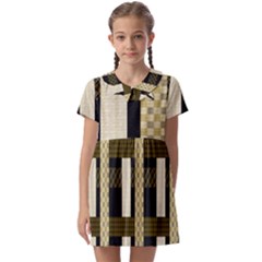 Art-stripes-pattern-design-lines Kids  Asymmetric Collar Dress