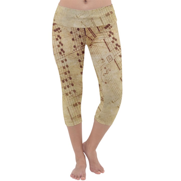 Music-melody-old-fashioned Capri Yoga Leggings