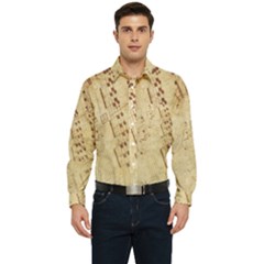 Music-melody-old-fashioned Men s Long Sleeve Pocket Shirt 