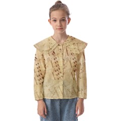 Music-melody-old-fashioned Kids  Peter Pan Collar Blouse by Sapixe