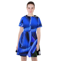 Blue-rose-rose-rose-bloom-blossom Sailor Dress by Sapixe