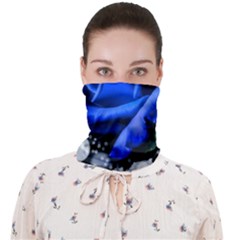 Blue-rose-rose-rose-bloom-blossom Face Covering Bandana (adult) by Sapixe