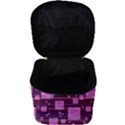 Squares-purple-stripes-texture Make Up Travel Bag (Big) View3