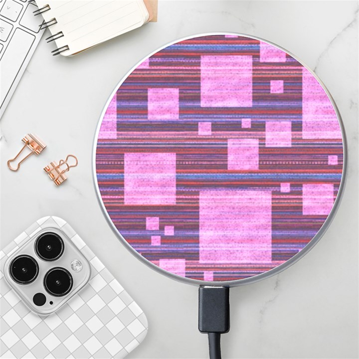 Squares-purple-stripes-texture Wireless Charger