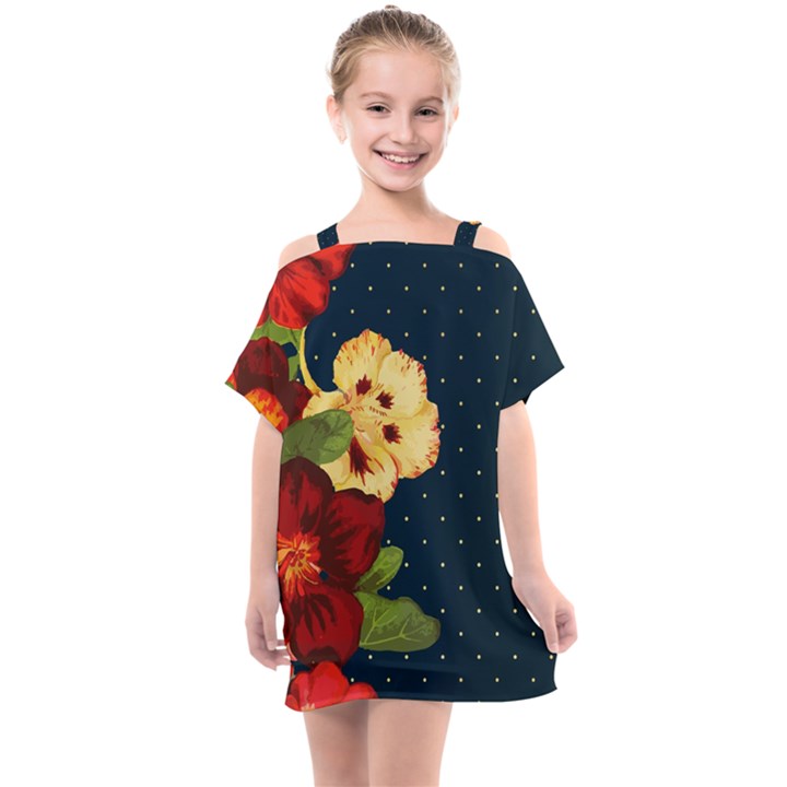 Flowers-vintage-floral Kids  One Piece Chiffon Dress