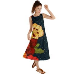 Flowers-vintage-floral Summer Maxi Dress by Sapixe