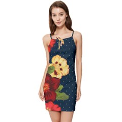 Flowers-vintage-floral Summer Tie Front Dress