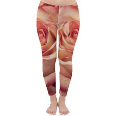 Roses-flowers-rose-bloom-petals Classic Winter Leggings by Sapixe