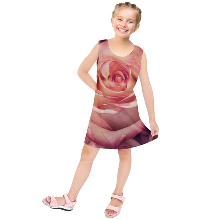 Roses-flowers-rose-bloom-petals Kids  Tunic Dress