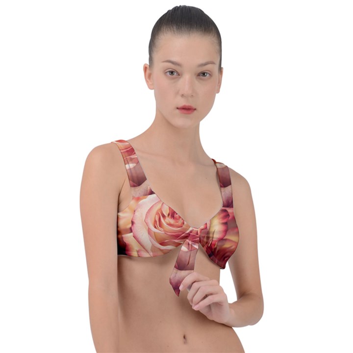 Roses-flowers-rose-bloom-petals Front Tie Bikini Top