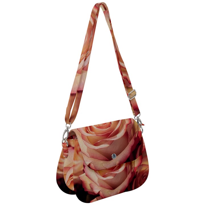 Roses-flowers-rose-bloom-petals Saddle Handbag