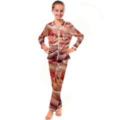 Roses-flowers-rose-bloom-petals Kid s Satin Long Sleeve Pajamas Set