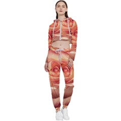 Roses-flowers-rose-bloom-petals Cropped Zip Up Lounge Set