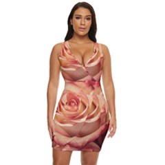 Roses-flowers-rose-bloom-petals Draped Bodycon Dress