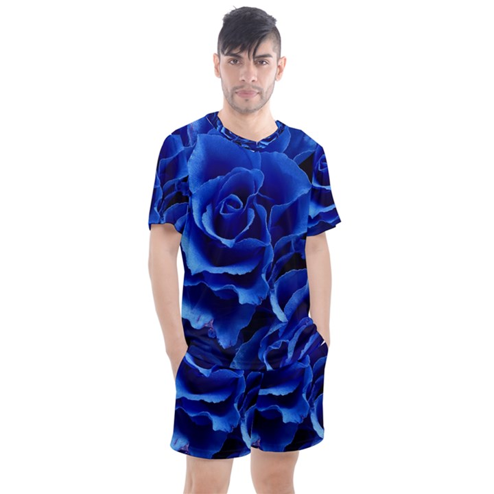 Roses-flowers-plant-romance Men s Mesh Tee and Shorts Set