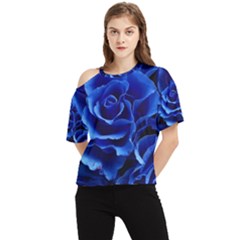 Roses-flowers-plant-romance One Shoulder Cut Out Tee