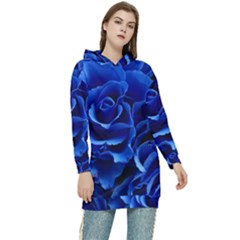 Roses-flowers-plant-romance Women s Long Oversized Pullover Hoodie