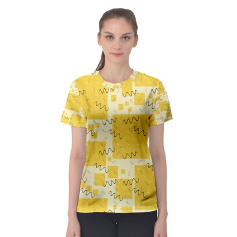 Party-confetti-yellow-squares Women s Sport Mesh Tee by Sapixe