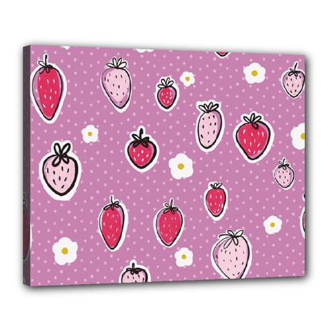 Juicy Strawberries Canvas 20  X 16  (stretched) by SychEva