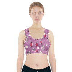 Juicy Strawberries Sports Bra With Pocket by SychEva